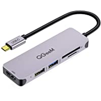 Hub USB C-QGeeM 5 en 1 Tipo C HDMI 4K Adaptador USB C Hub para MacBook Pro iPad- Chromebook- XPS-USB C Dock